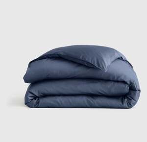 Quince TWIN Bamboo Duvet Cover ONLY Nightfall Blue NO SHAMS  OPEN BOX